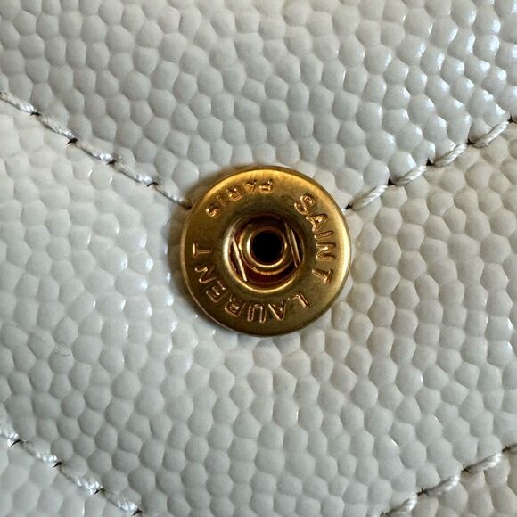 Saint Laurent YSL Cassandre Quilted Matelassé Envelope Flap Leather Clutch Pouch - Picture 12 of 15